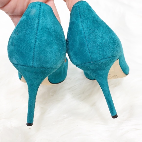 J. Crew Elsie Suede Heels in Hedgerow Green sz 8.5 - Picture 9 of 15